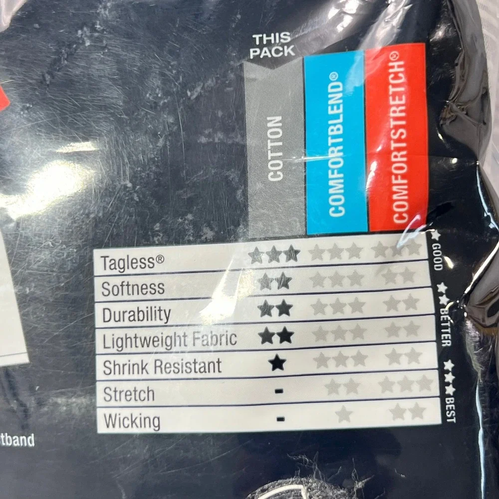 Hanes Tagless Boxers Men Large Blue Gray Plaid 4-Pack Yarn Dye ComfortFlex New